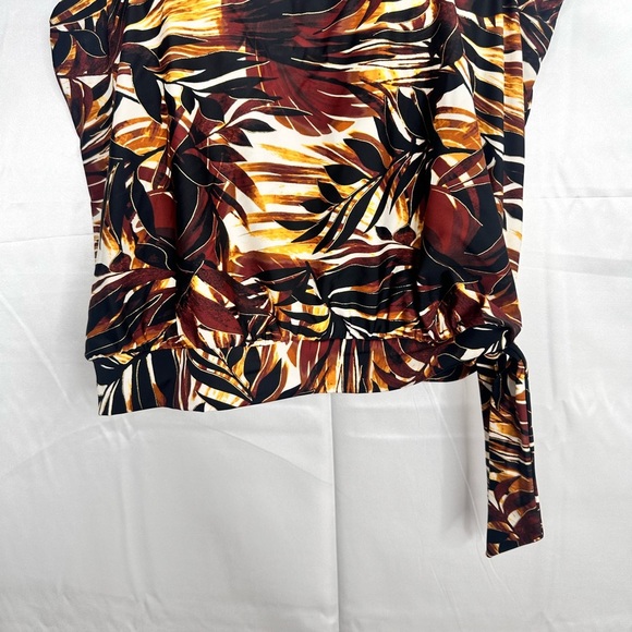 Beach Belle Safari Print Tie on Side Built in Bra Tankini Size 18 - Picture 4 of 9